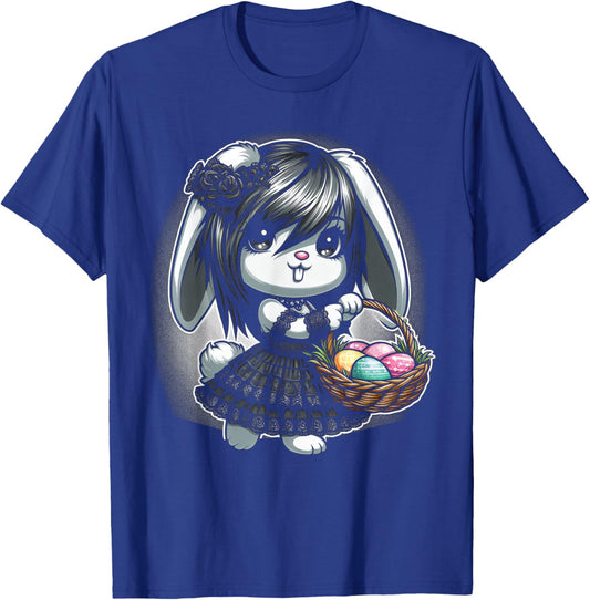 Emo Anime Girl Rabbit Bunny Gothic Kawaii Easter Day T-Shirt - T-Shirt | Royal