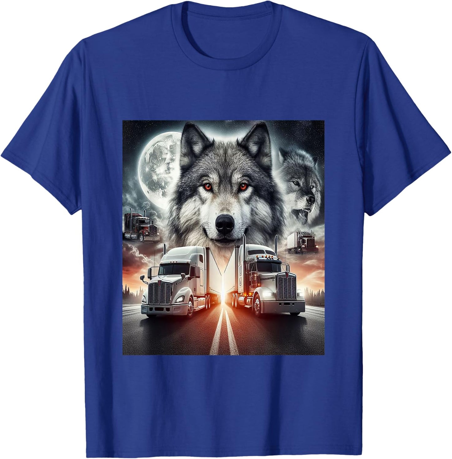 LKW mit Wolf T-Shirt - T-Shirt | Royal