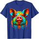Cool Pig Graphic Spirit Animal Illustration Tie Dye Art T-Shirt - T-Shirt | Royal