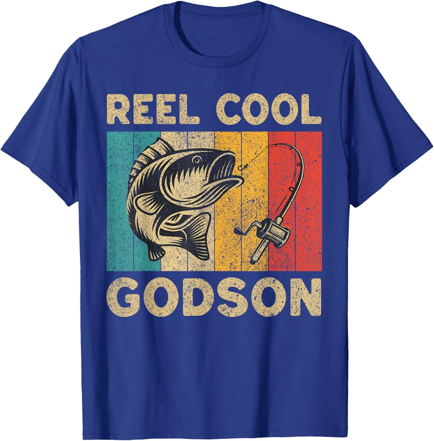 Father's Day Present Funny Fishing Reel Cool Godson T-Shirt - T-Shirt | Royal