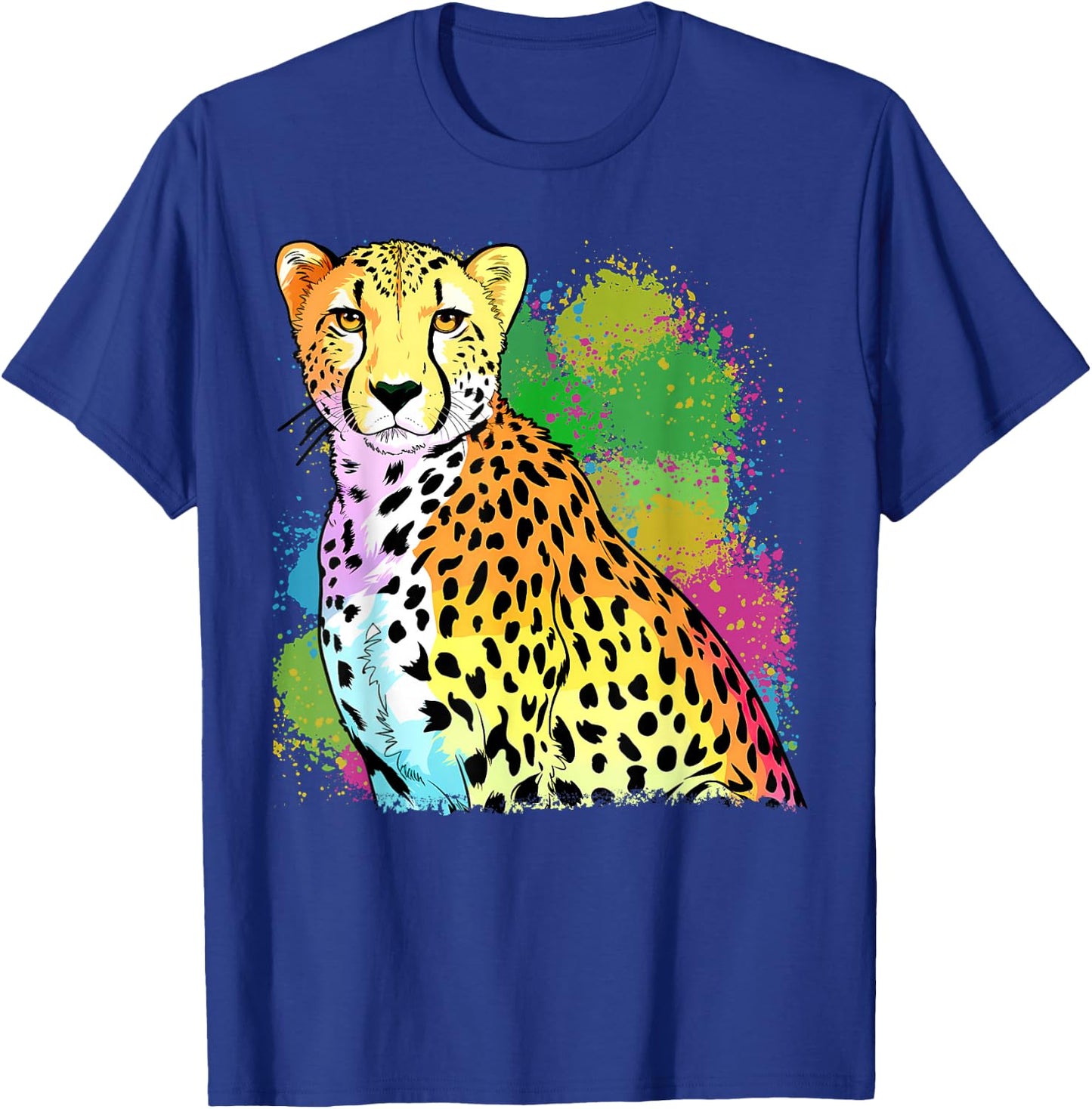 Colorful Rainbow Cheetah Graphic T-Shirt - T-Shirt | Royal