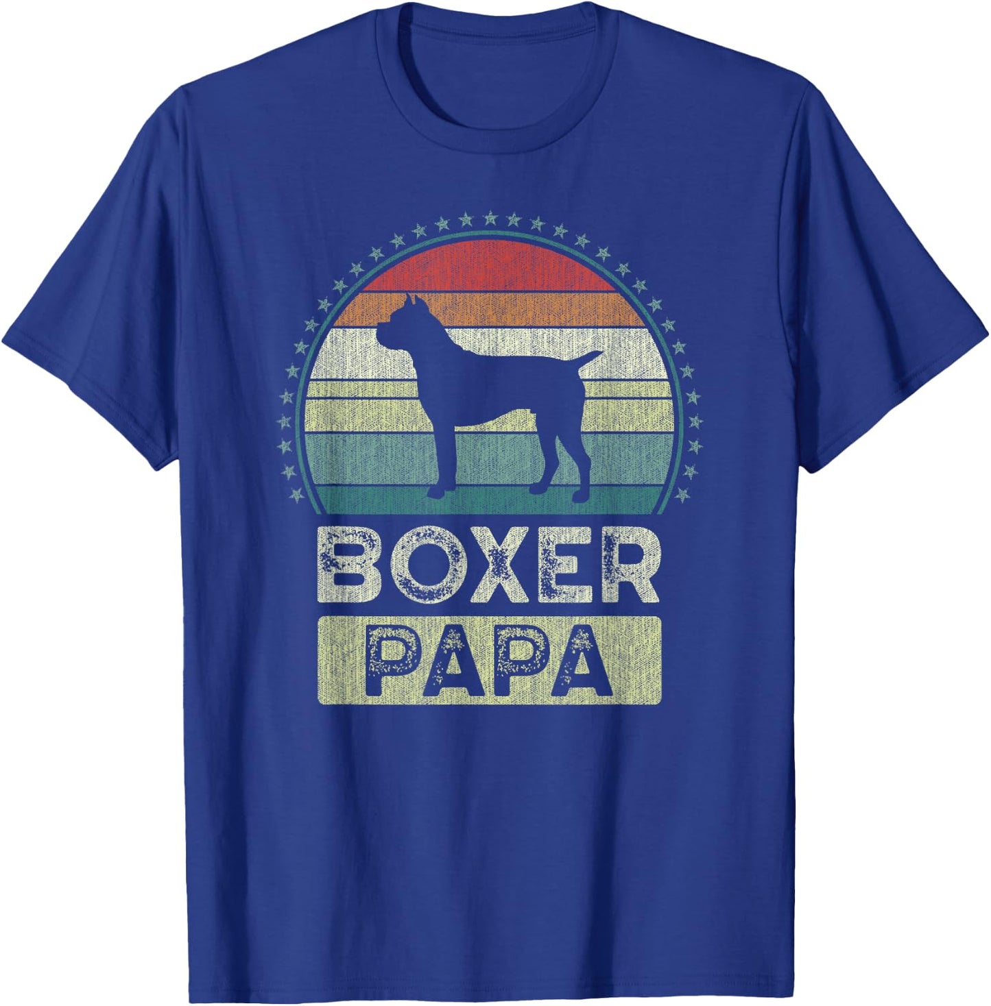 Boxer Papa, Father's Day, Dad, Grandpa, Boxer Dog T-Shirt - T-Shirt | Royal