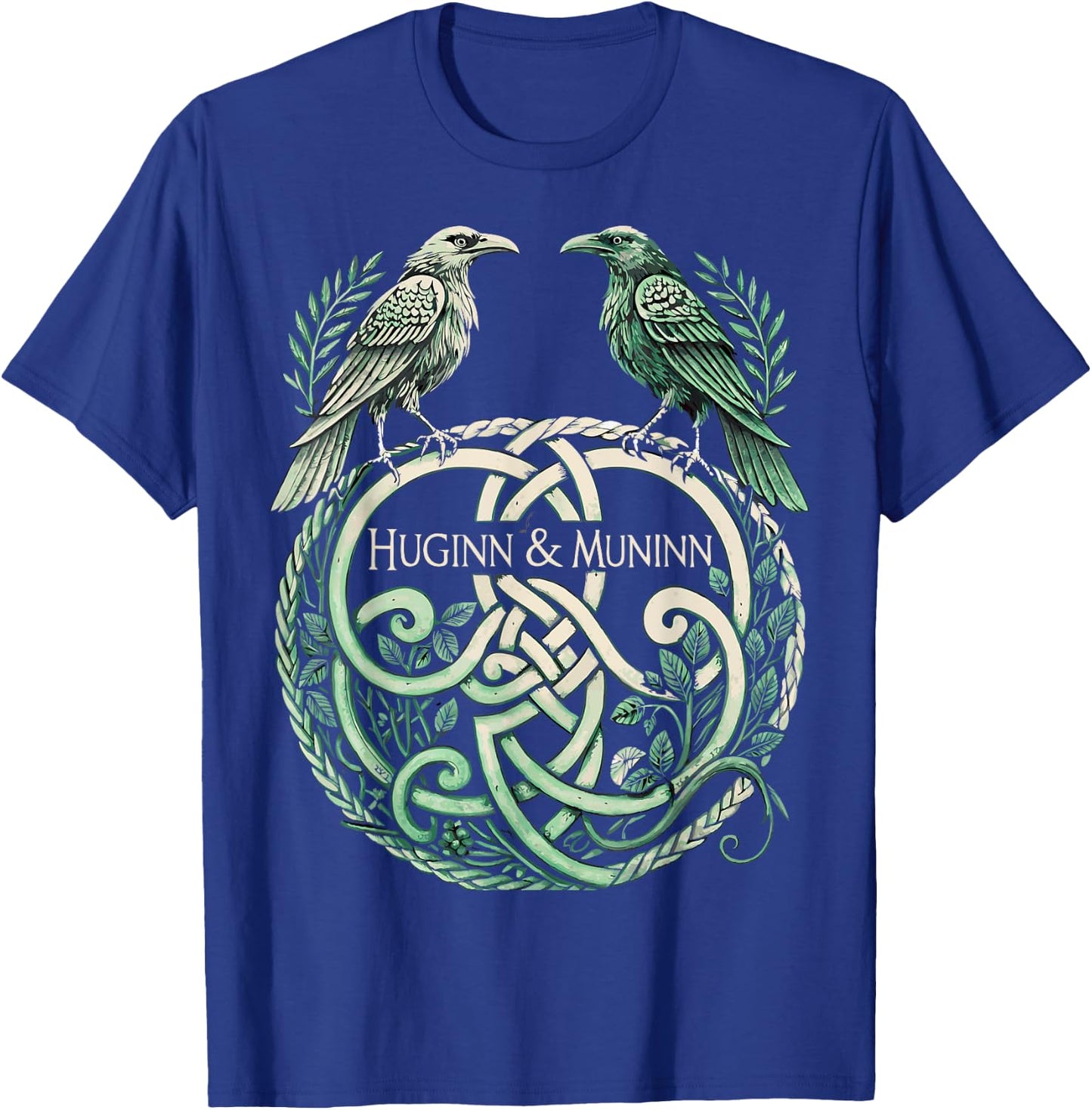 Odin’s Ravens Huginn & Muninn - Norse Knotwork - Celtic T-Shirt - T-Shirt | Royal
