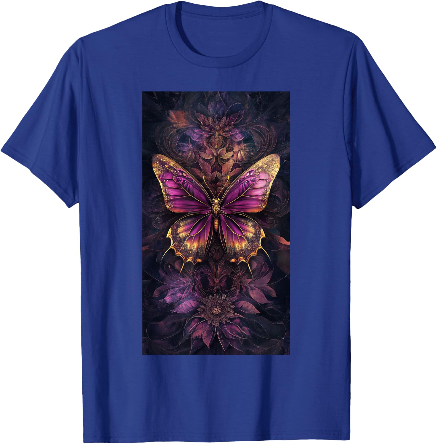 Floral Patterns Butterfly art Purple butterfly T-Shirt - T-Shirt | Royal