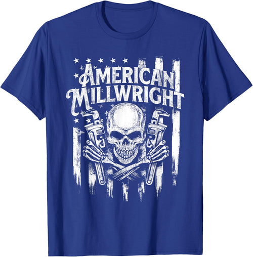American Millwright - Patriotic USA Flag Machinist Engineer