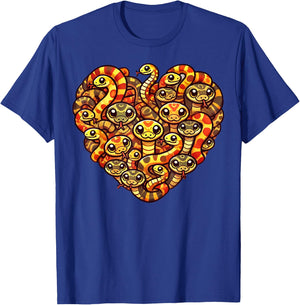 Funny Snakes Hognose Snake Lover Heart Love Reptiles T-Shirt - T-Shirt | Royal