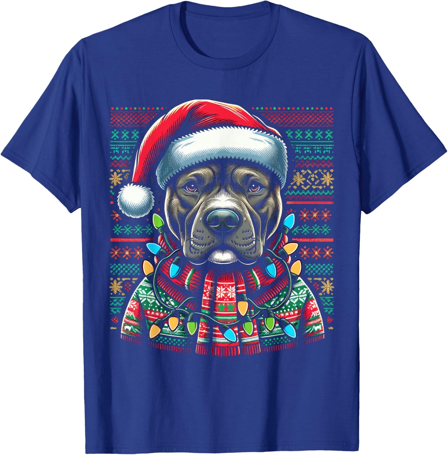 Christmas Pit bull Xmas Pit Bull Mom Dog Lover Santa T-Shirt - T-Shirt | Royal