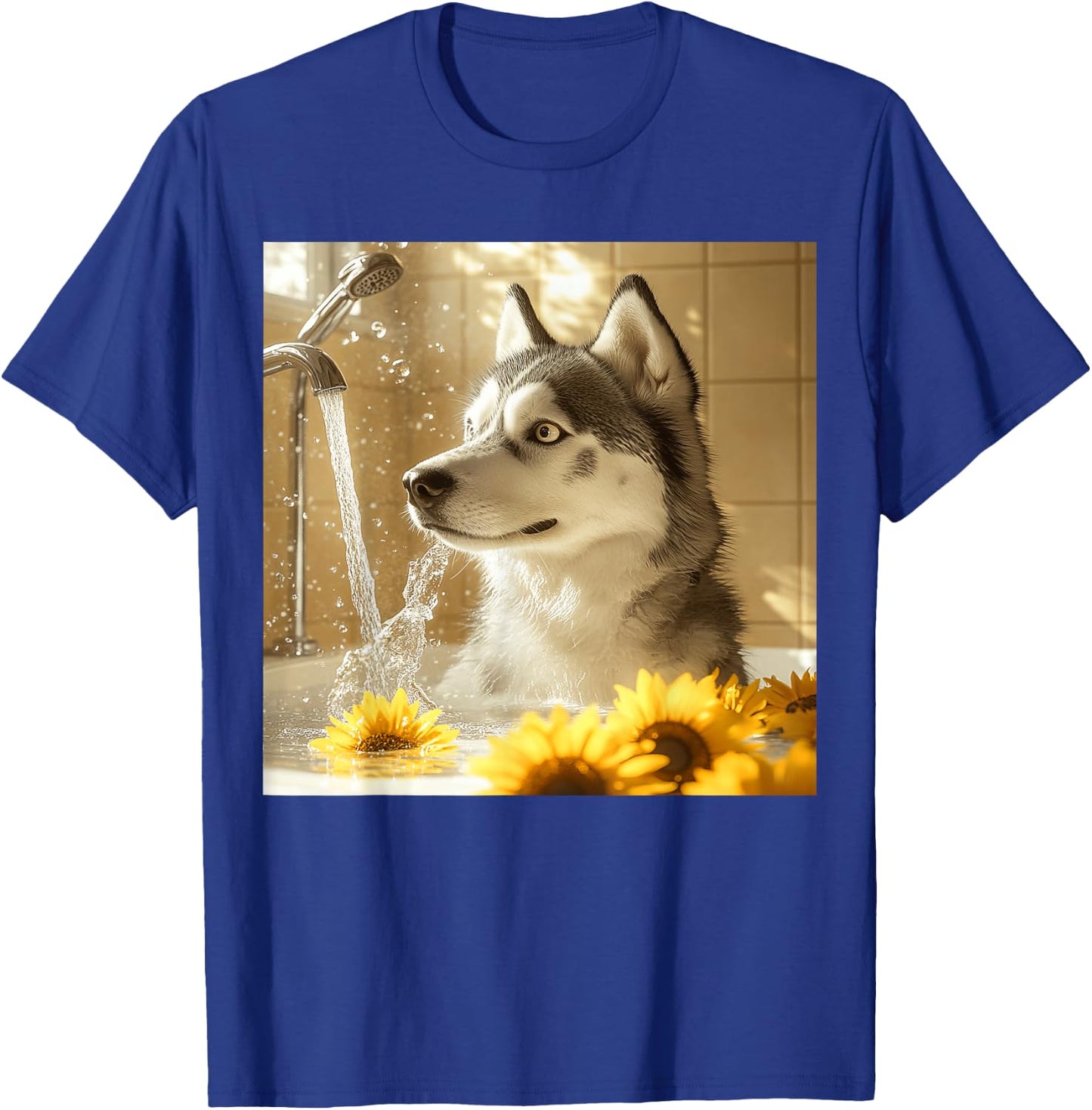 Husky Sunflower T-Shirt - T-Shirt | Royal