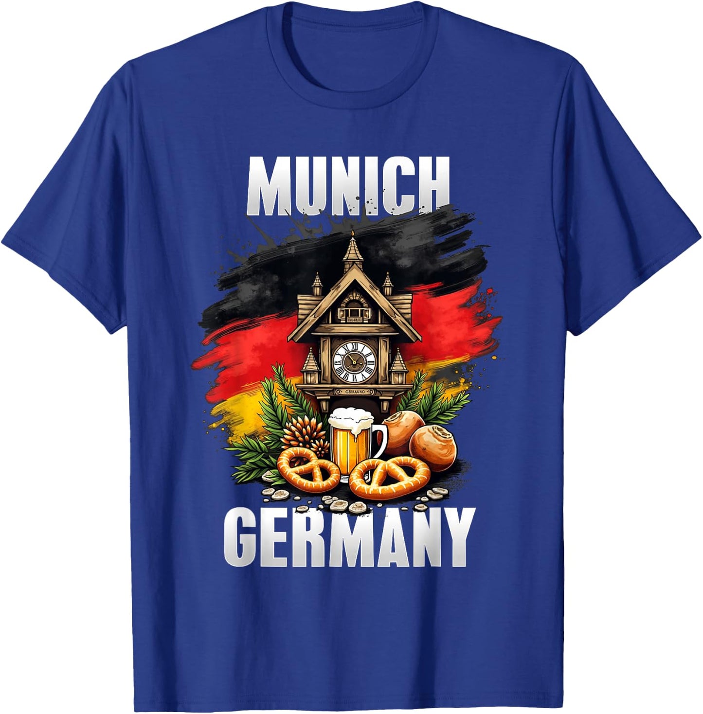 Munich Germany Souvenir German Flag Oktoberfest Travel T-Shirt - T-Shirt | Royal