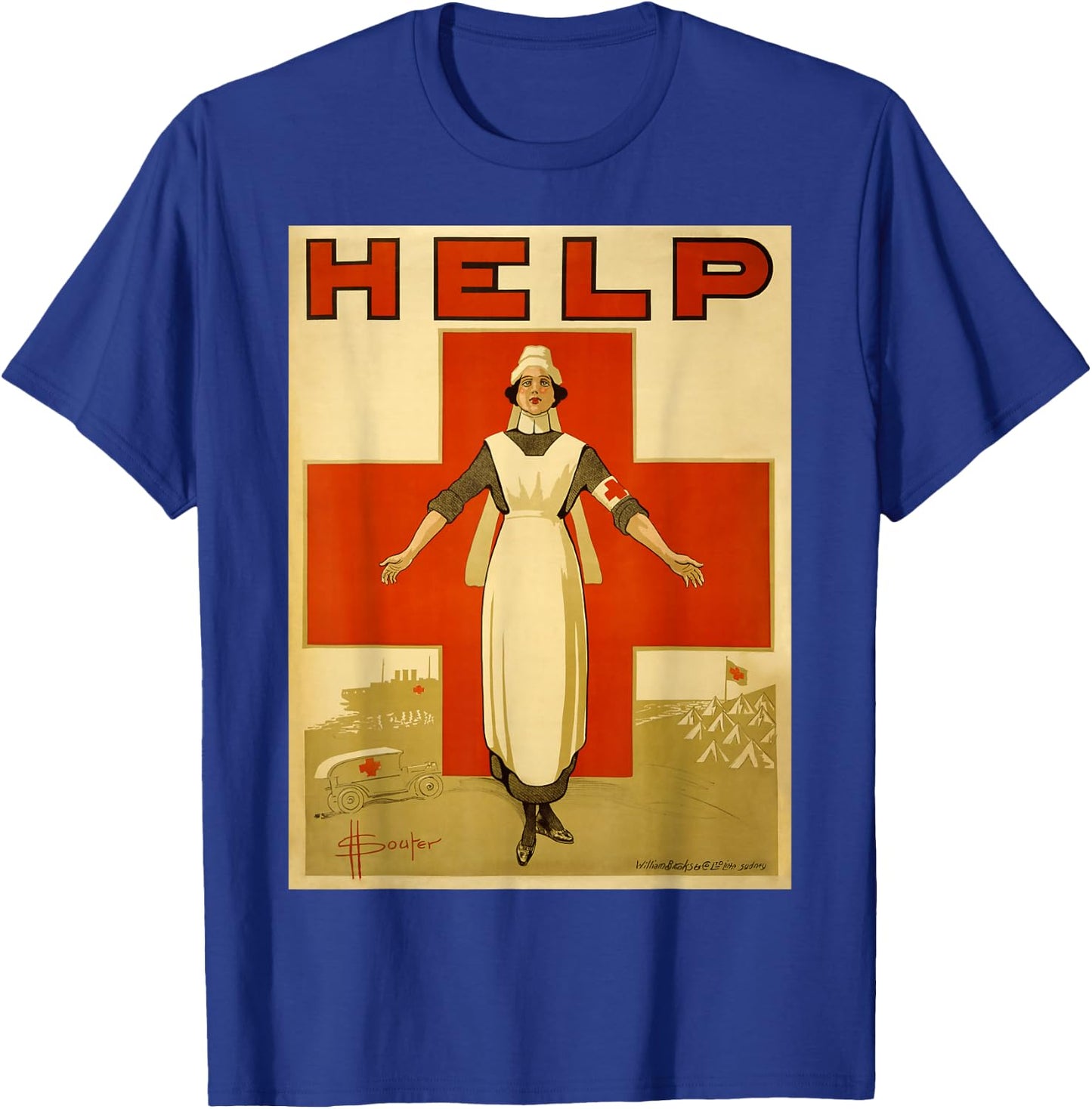 Vintage Poster - Rotes Kreuz Retro T-Shirt - T-Shirt | Royal