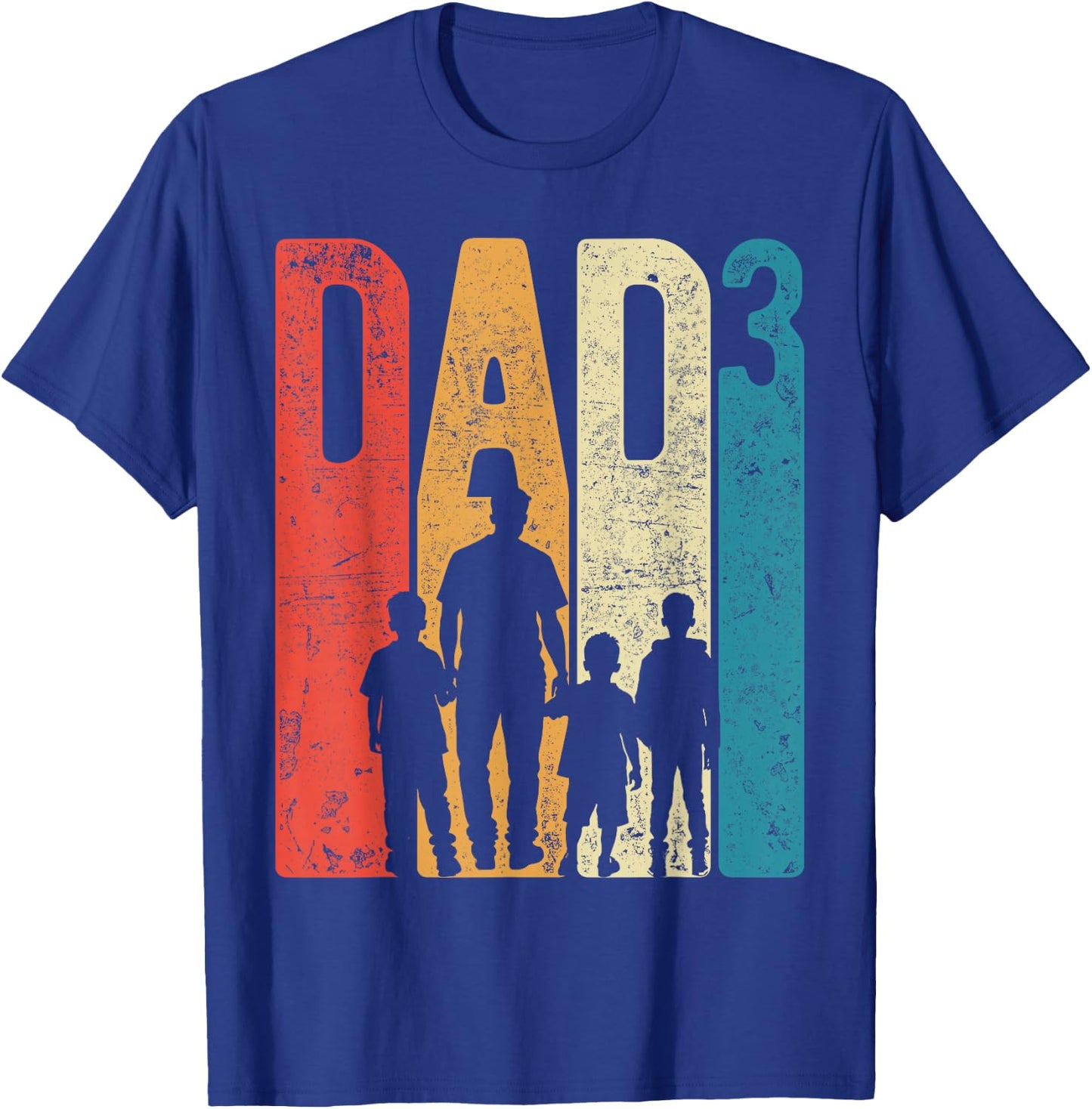 Dad Squared Vatertag Drei Jungen Drei Söhne Vater Retro T-Shirt - T-Shirt | Royal