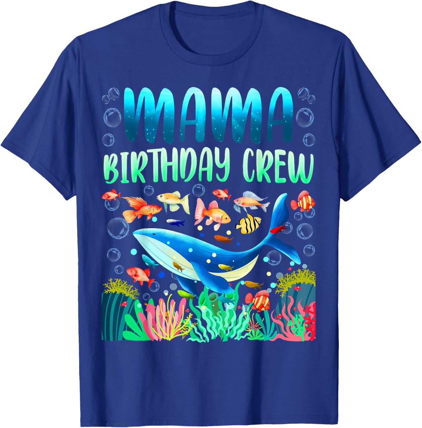 Mama Of The Birthday Boy Sea Fish Ocean Animals Aquarium T-Shirt - T-Shirt | Royal