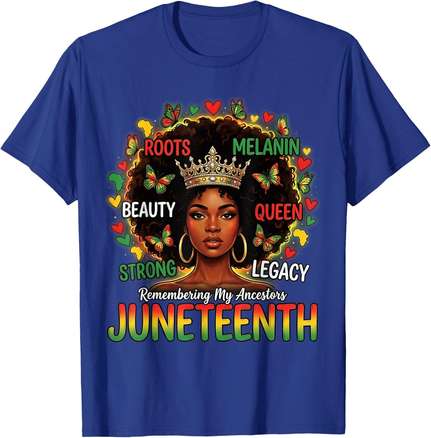 Juneteenth Remembering My Ancestors Black Women Juneteenth T-Shirt - T-Shirt | Royal