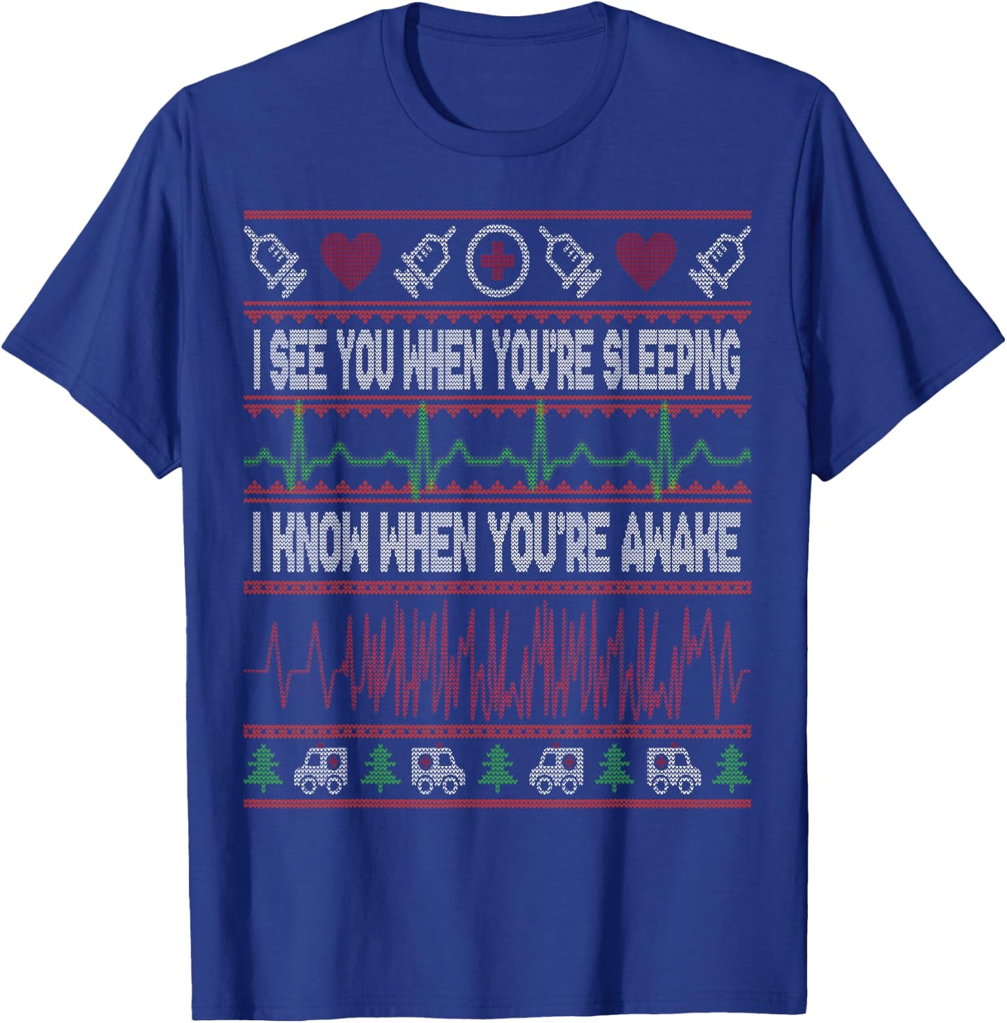 Tachy Nurse Ugly Christmas Sweater Doctor Medical T-Shirt - T-Shirt | Royal