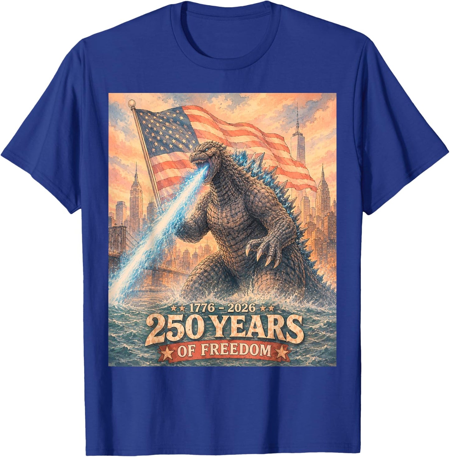 Kaiju Monster Japanese 250th Anniversary America July 2026 T-Shirt - T-Shirt | Royal