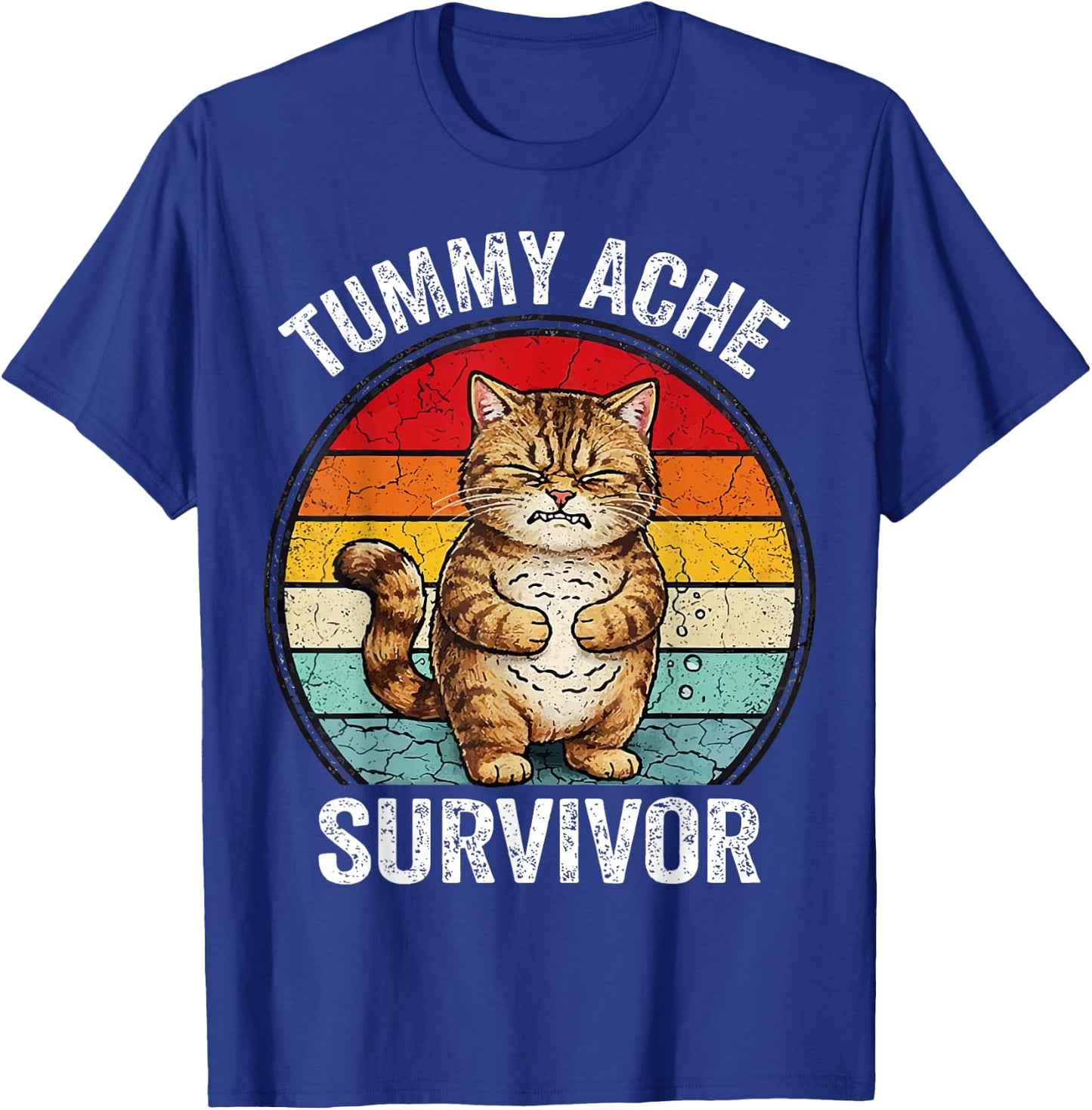 Tummy Ache Survivor Cat T-Shirt - T-Shirt | Royal