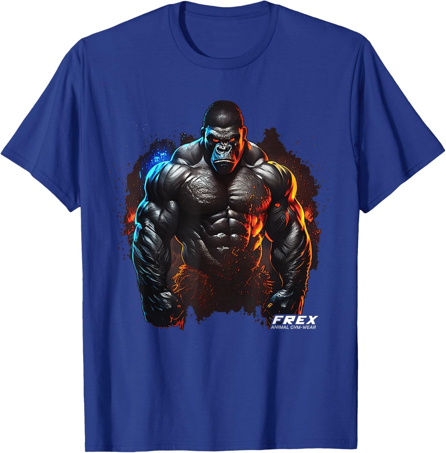FREX Animal Gym-Wear Gorilla Affe Damen Bodybuilding Workout Motivations- Schwarz Kurzarm S EU 34/36 T-Shirt - T-Shirt | Royal