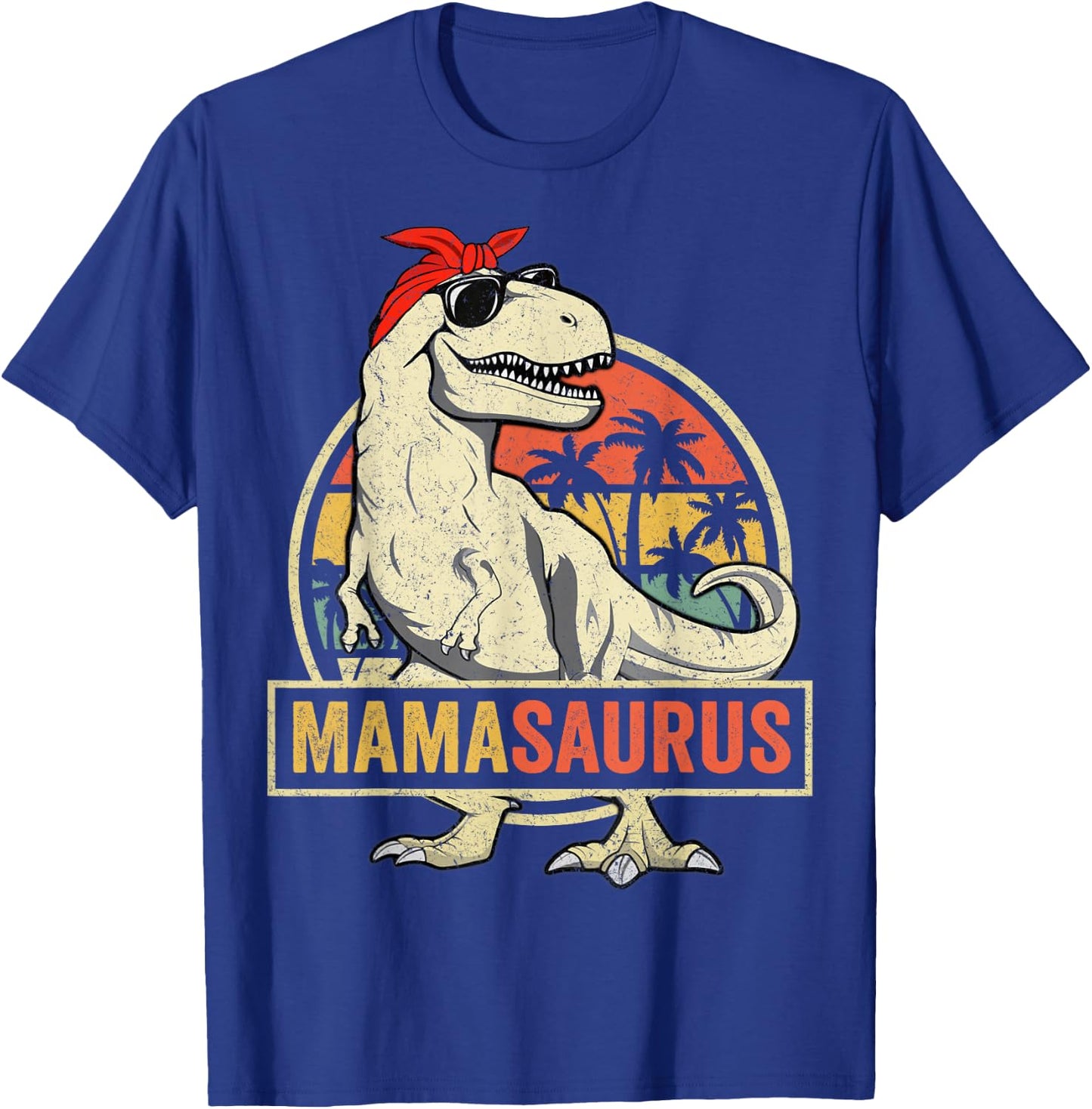 Mamasaurus T rex Dinosaur Funny Mama Saurus Family Matching T-Shirt - T-Shirt | Royal