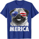 Pug 4th of July Shirts Merica Men Women USA American Flag T-Shirt - T-Shirt | Royal