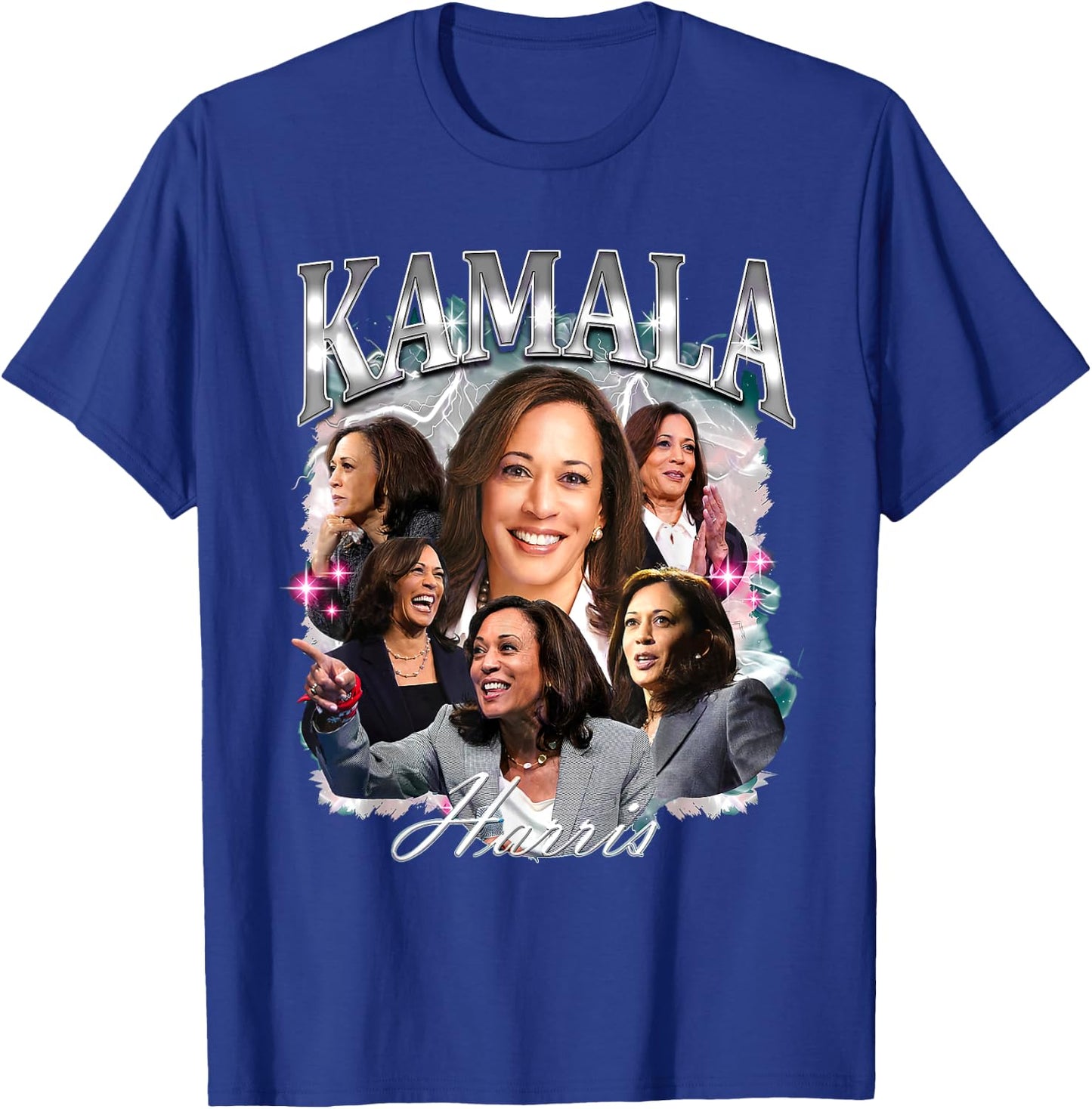 Kamala Harris 2024 For President Pink Bootleg Style T-Shirt - T-Shirt | Royal