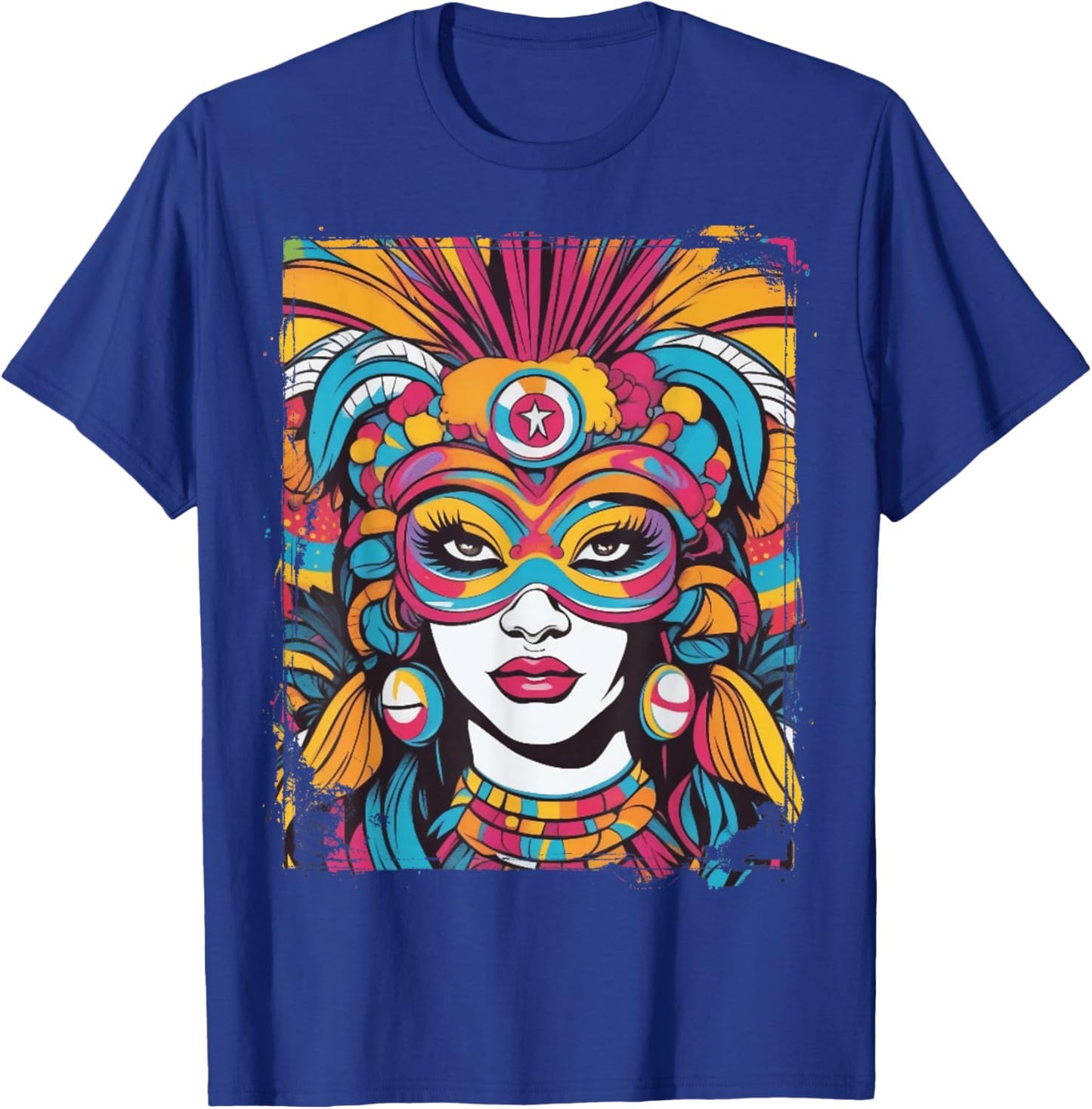 Rio Carnival Mask - Birthday Costume - Brazil Souvenir T-Shirt - T-Shirt | Royal