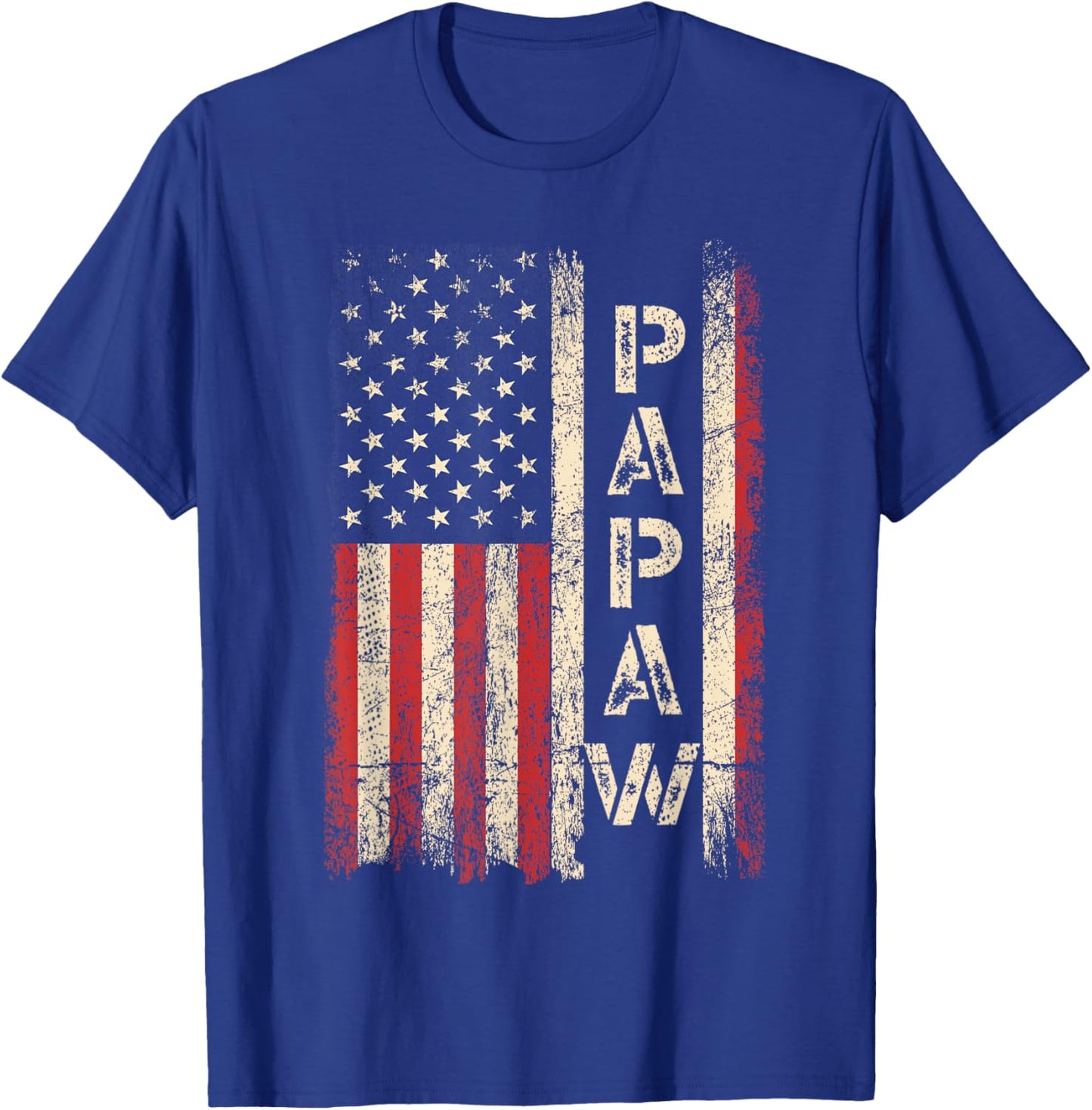 Papaw Grandpa US American Flag Shirt Grandfather Day T-Shirt - T-Shirt | Royal
