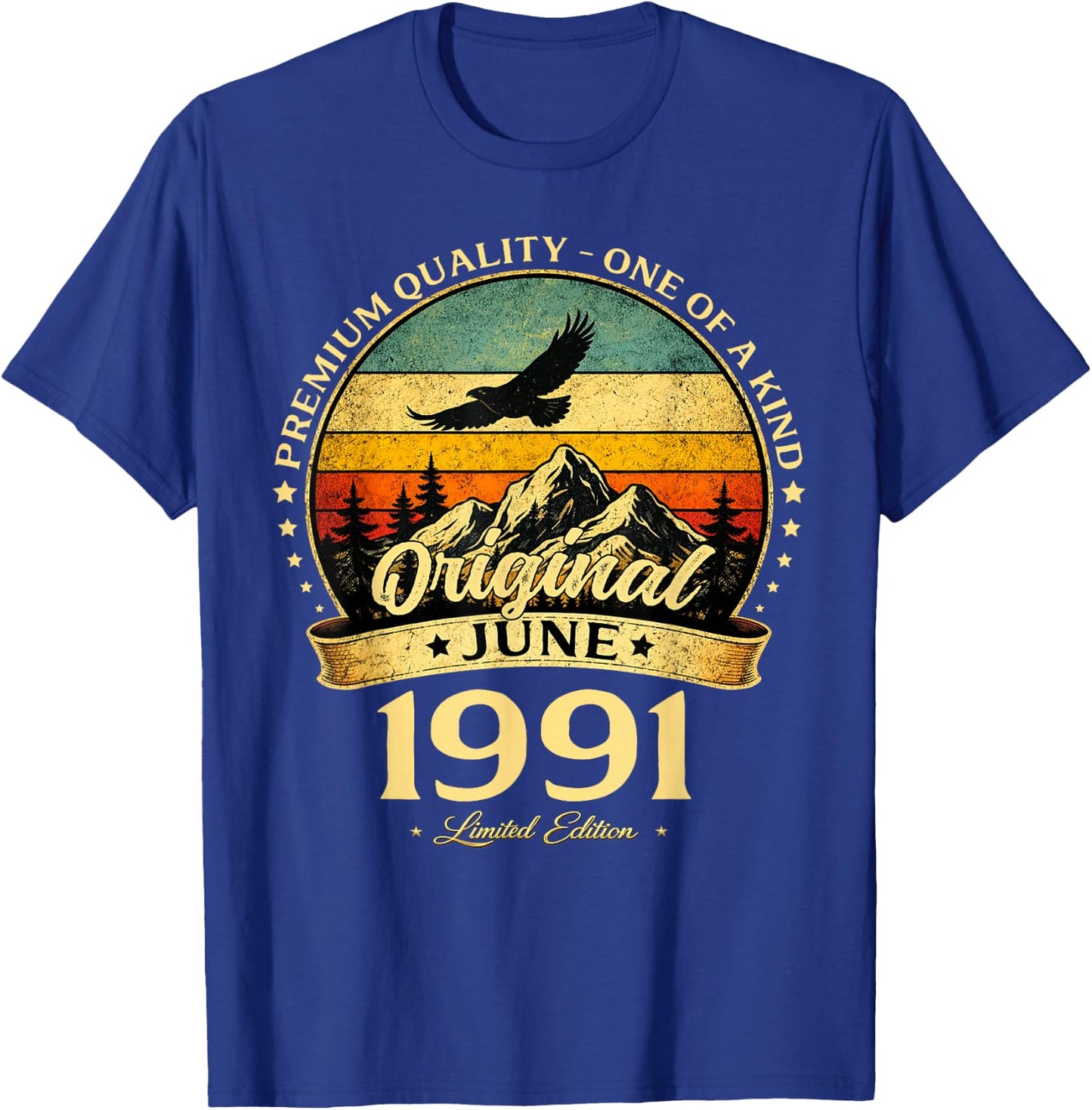 35 Ans Anniversaire Homme Cadeau Juin 1991 Vintage T-Shirt - T-Shirt | Royal