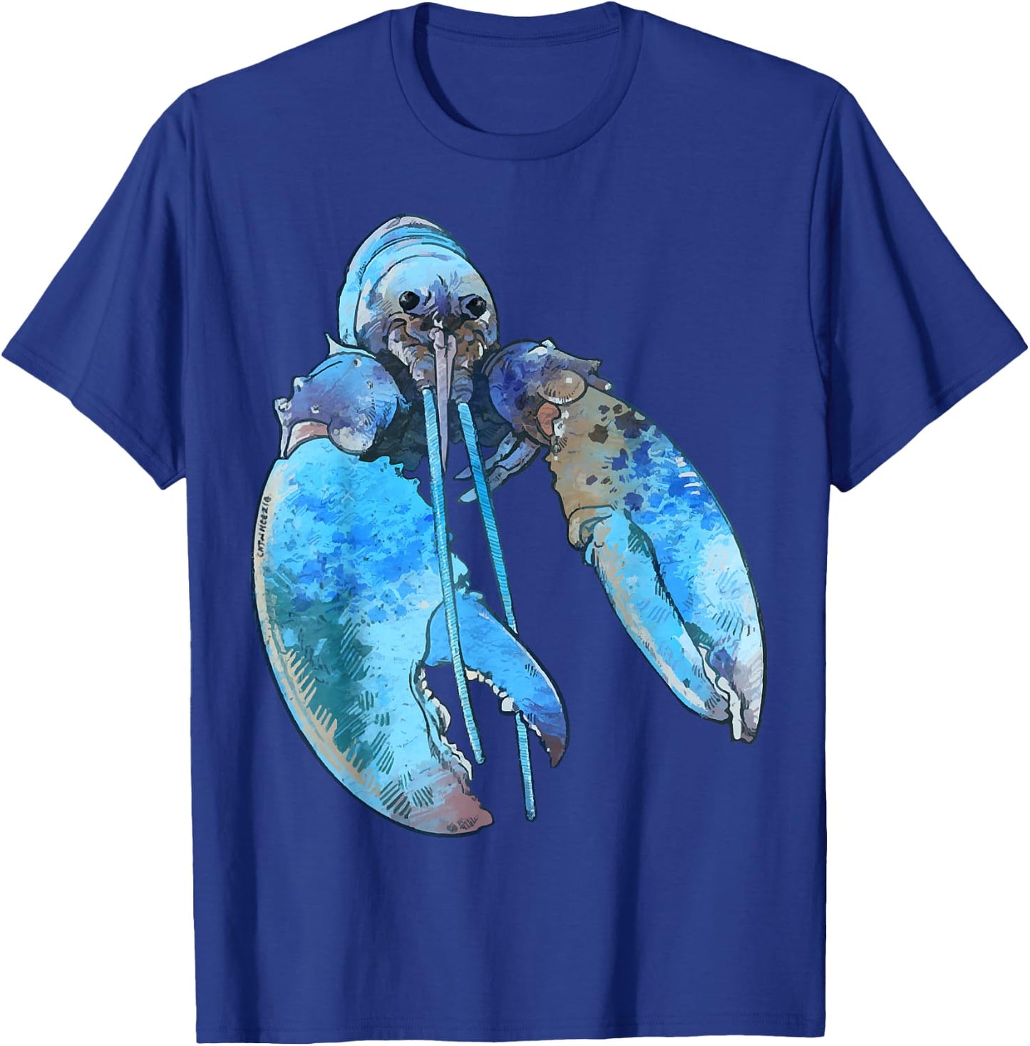 Funny Jumpscare Lobster Meme Blue Crustacean T-Shirt - T-Shirt | Royal