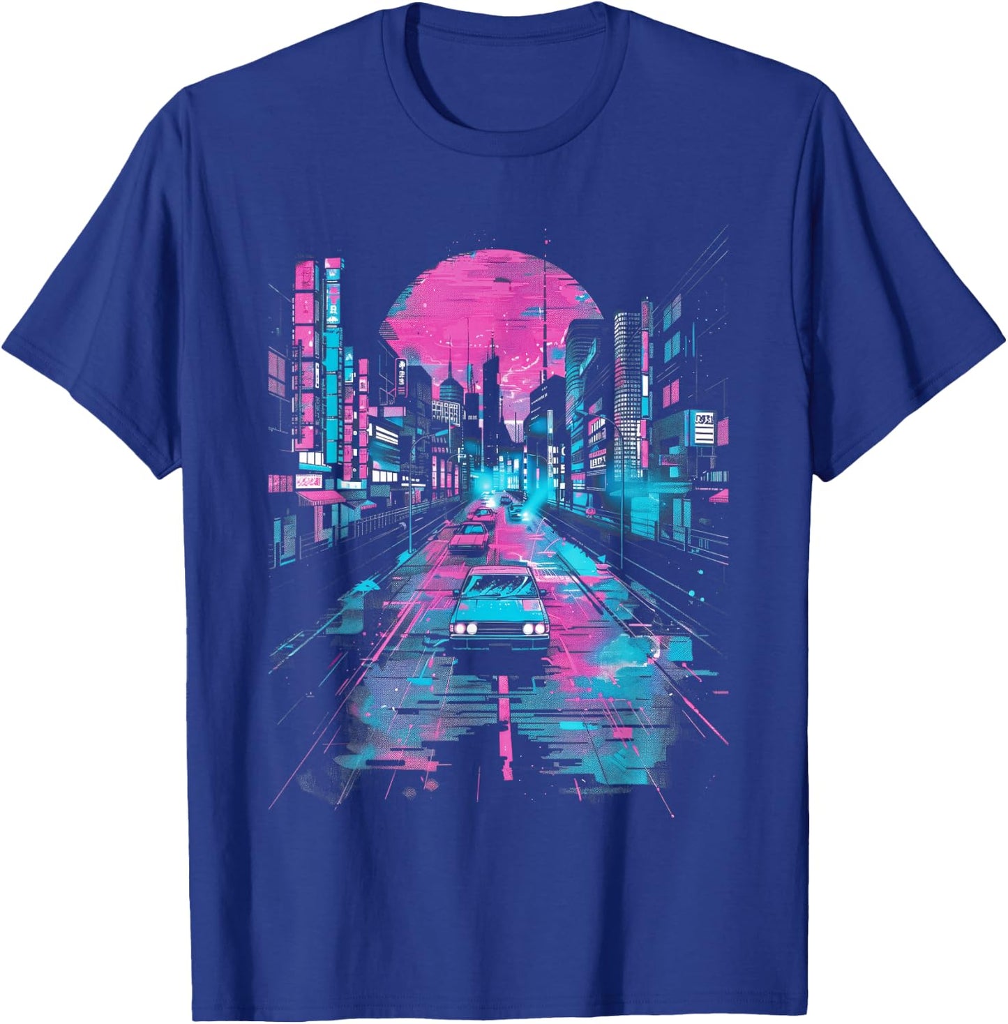 Vaporwave Tokyo Lofi Abstract City Lights T-Shirt - T-Shirt | Royal