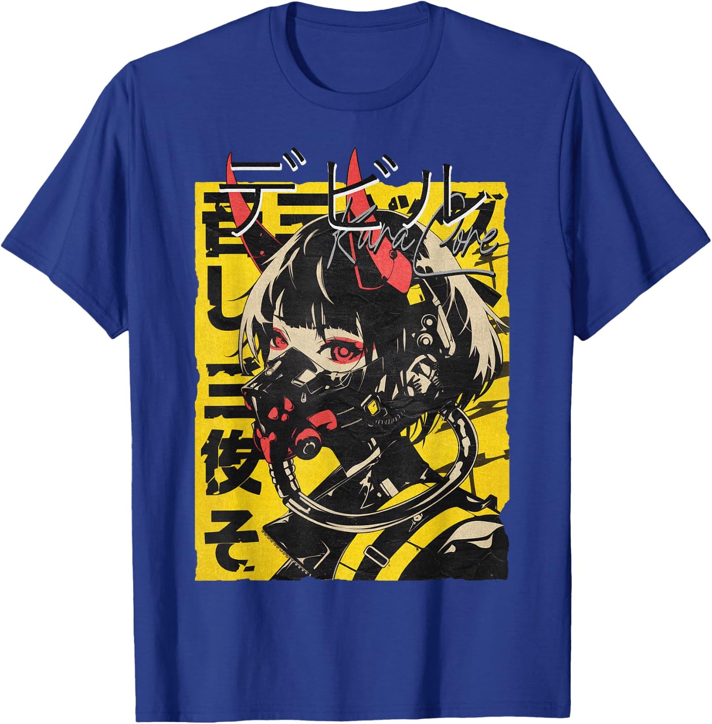 KuraCore Japan Streetwear Cyberpunk Y2K Techwear Retro Manga Anime Schwarz S T-Shirt - T-Shirt | Royal