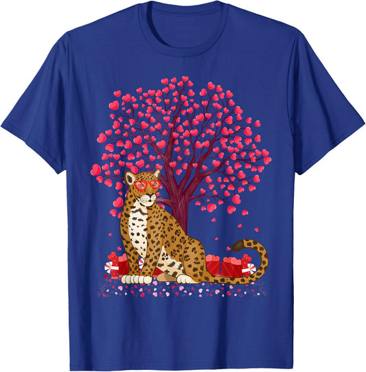 Jaguar Lover Heart Tree Jaguar Valentine's Day T-Shirt - T-Shirt | Royal