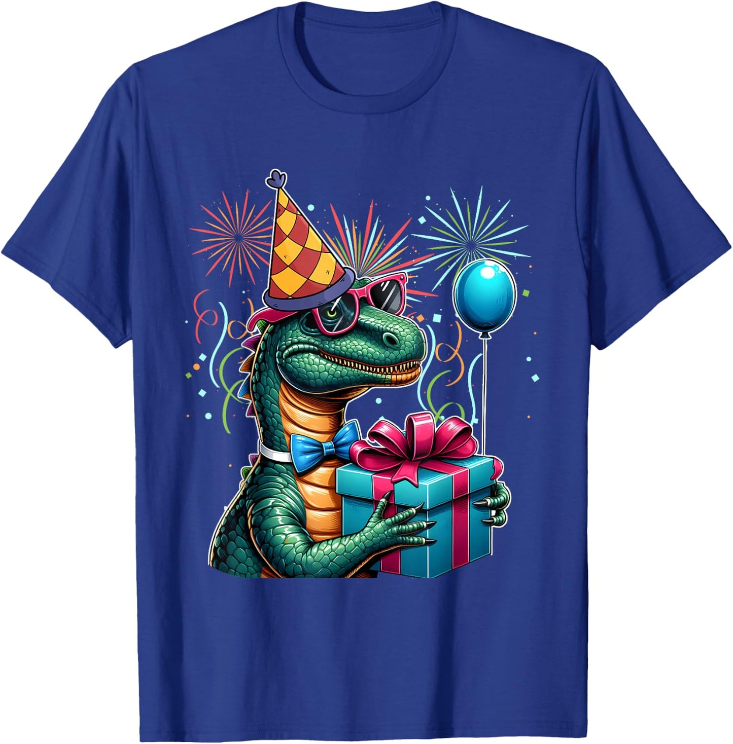 Dinosaur Birthday Party Adult , Black, S T-Shirt - T-Shirt | Royal