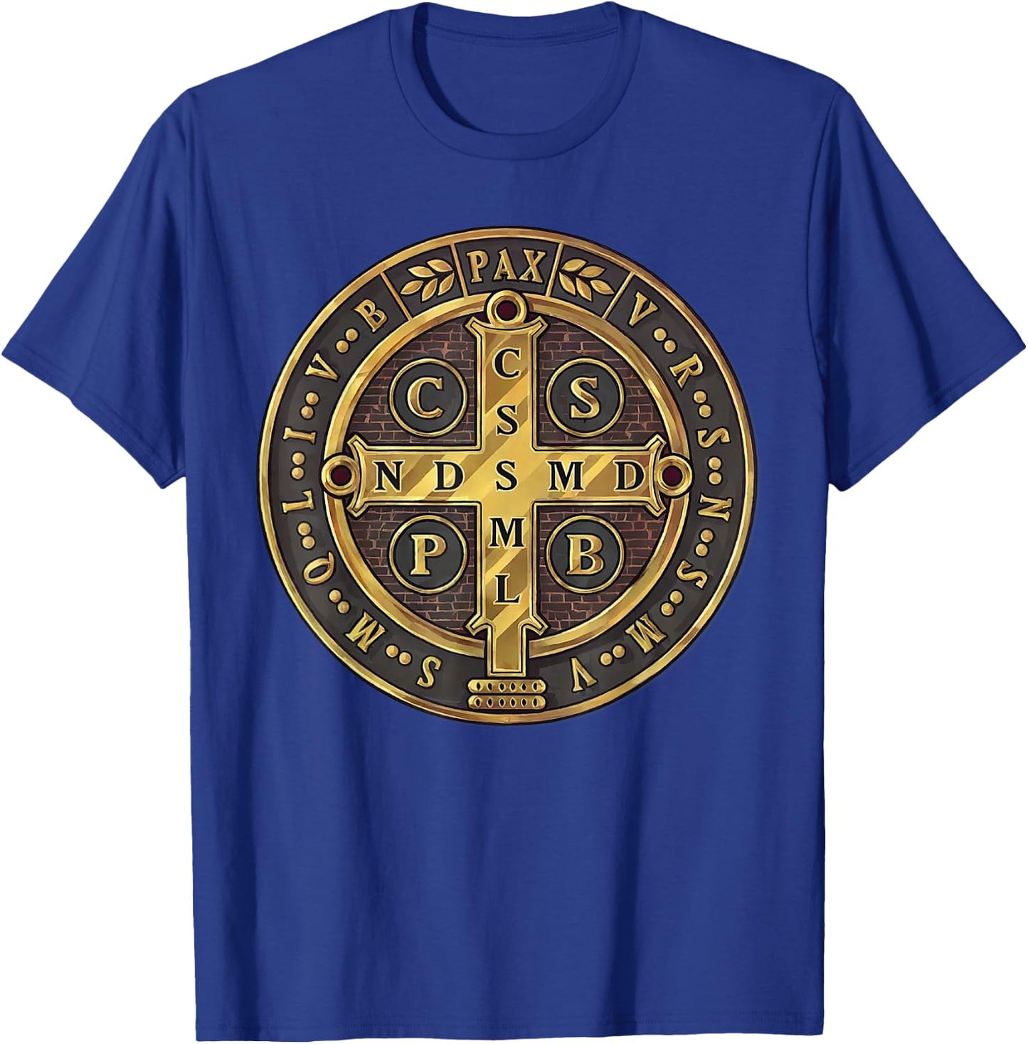 Catholic Saint Benedict Medal T-Shirt - T-Shirt | Royal