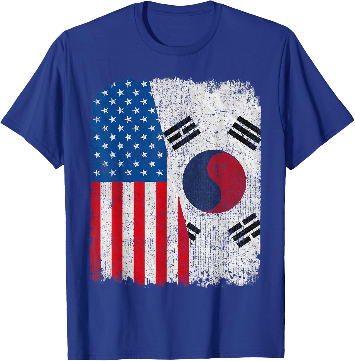 South Korean American Flag Half USA South Korea Root Proud T-Shirt - T-Shirt | Royal