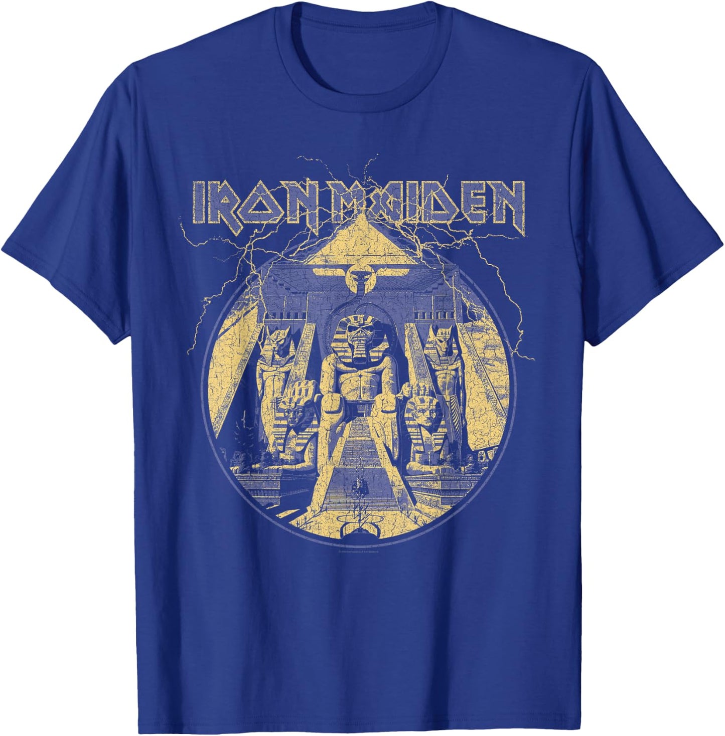 Iron Maiden Lightning Circle Black T-Shirt - T-Shirt | Royal
