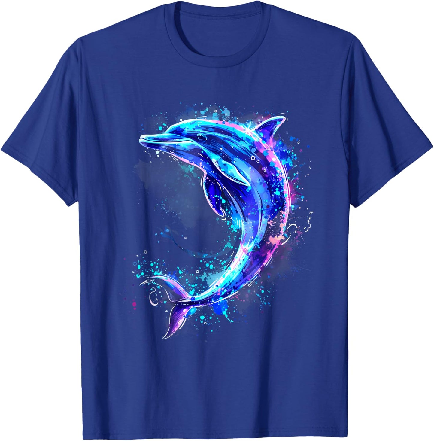 Dolphin Sea Ocean Dolphin Artwork Ocean Sea Animal Lover , black T-Shirt - T-Shirt | Royal