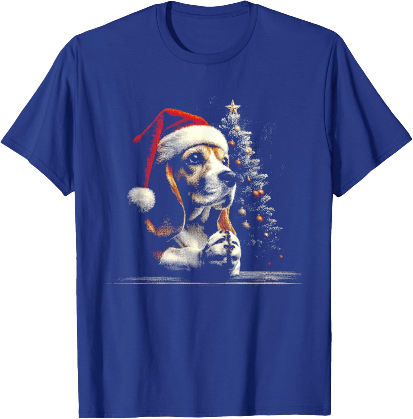 Beagle Santa Hat - Funny Cute Dog Xmas Christmas Lover T-Shirt - T-Shirt | Royal