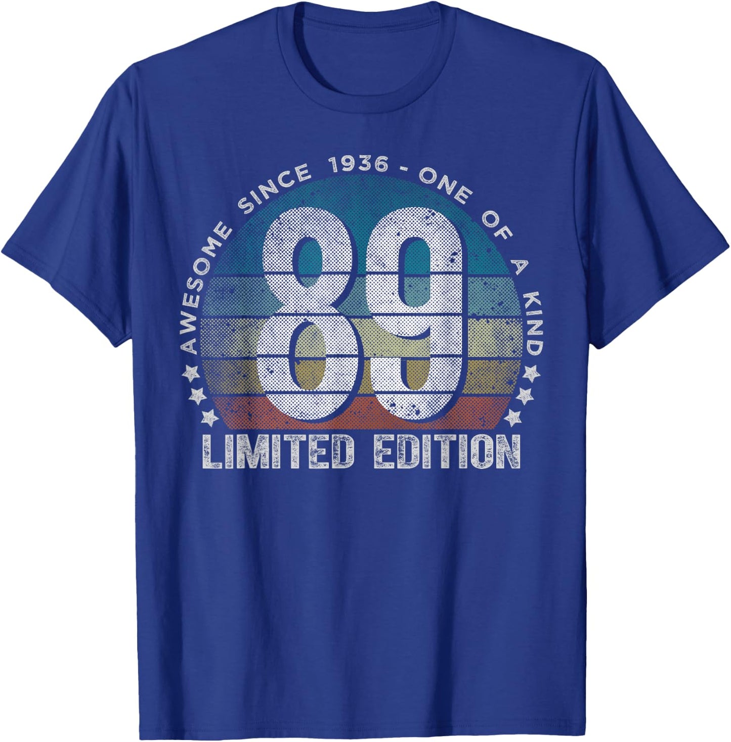 89 Year Old Gifts Vintage 1936 Limited Edition 89th Birthday T-Shirt - T-Shirt | Royal
