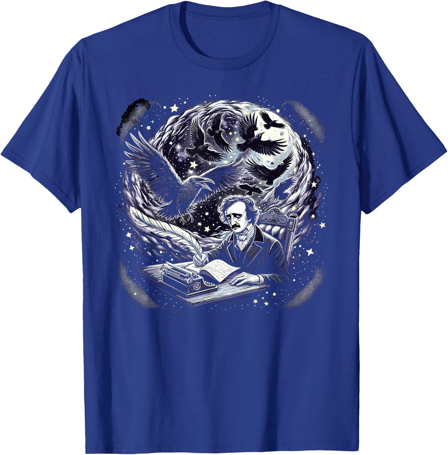 Edgar Allan Poe Raven Gothic Literature Macabre Poetry T-Shirt - T-Shirt | Royal