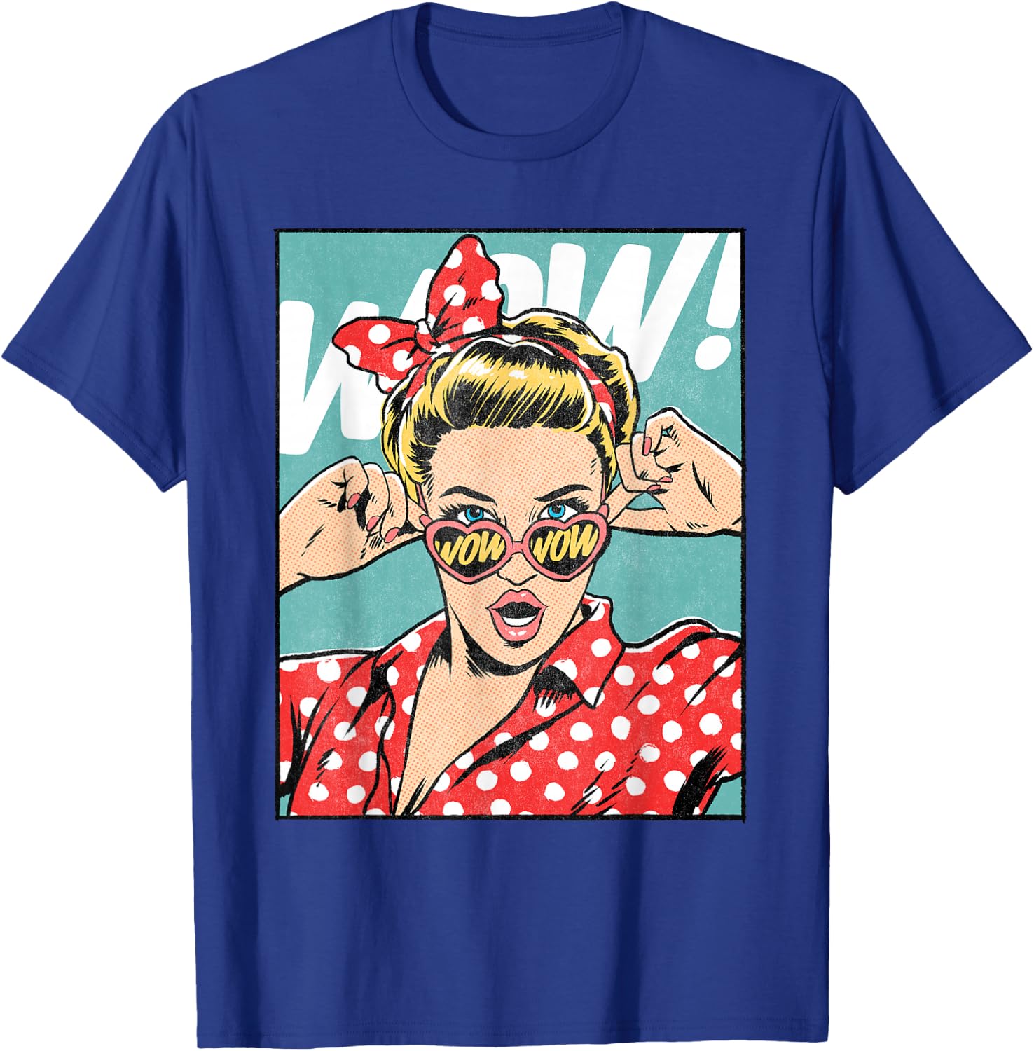 Wowsome! Women's Comic Pop Art Black S EU 38.5/15 21 cm Short Sleeve Classic Graphic Classic Comic Style Design for Pop Art and Comic Book Lovers T-Shirt - T-Shirt | Royal