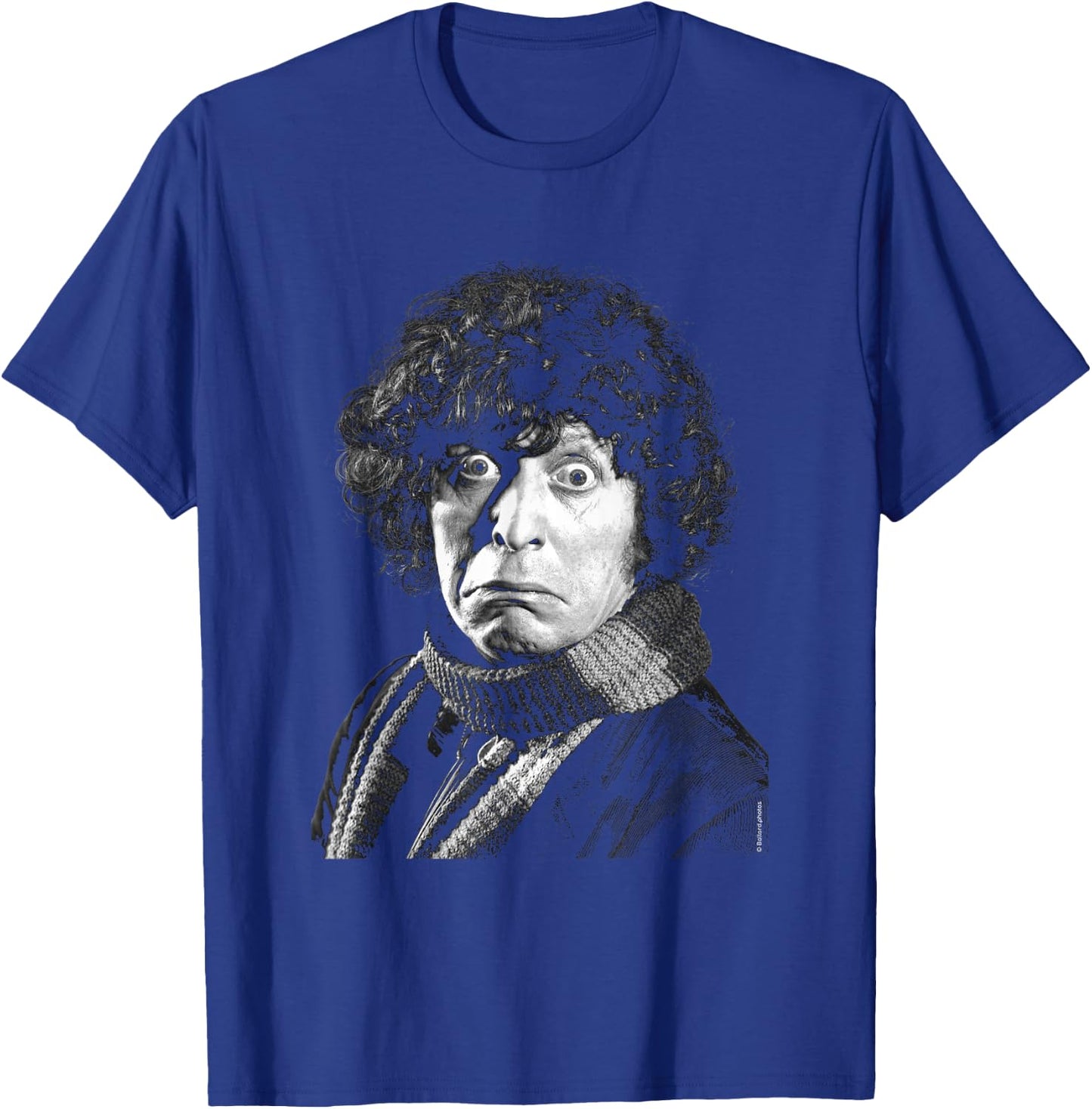 Tom Baker Scared Expression Doctor Who Black & White T-Shirt - T-Shirt | Royal