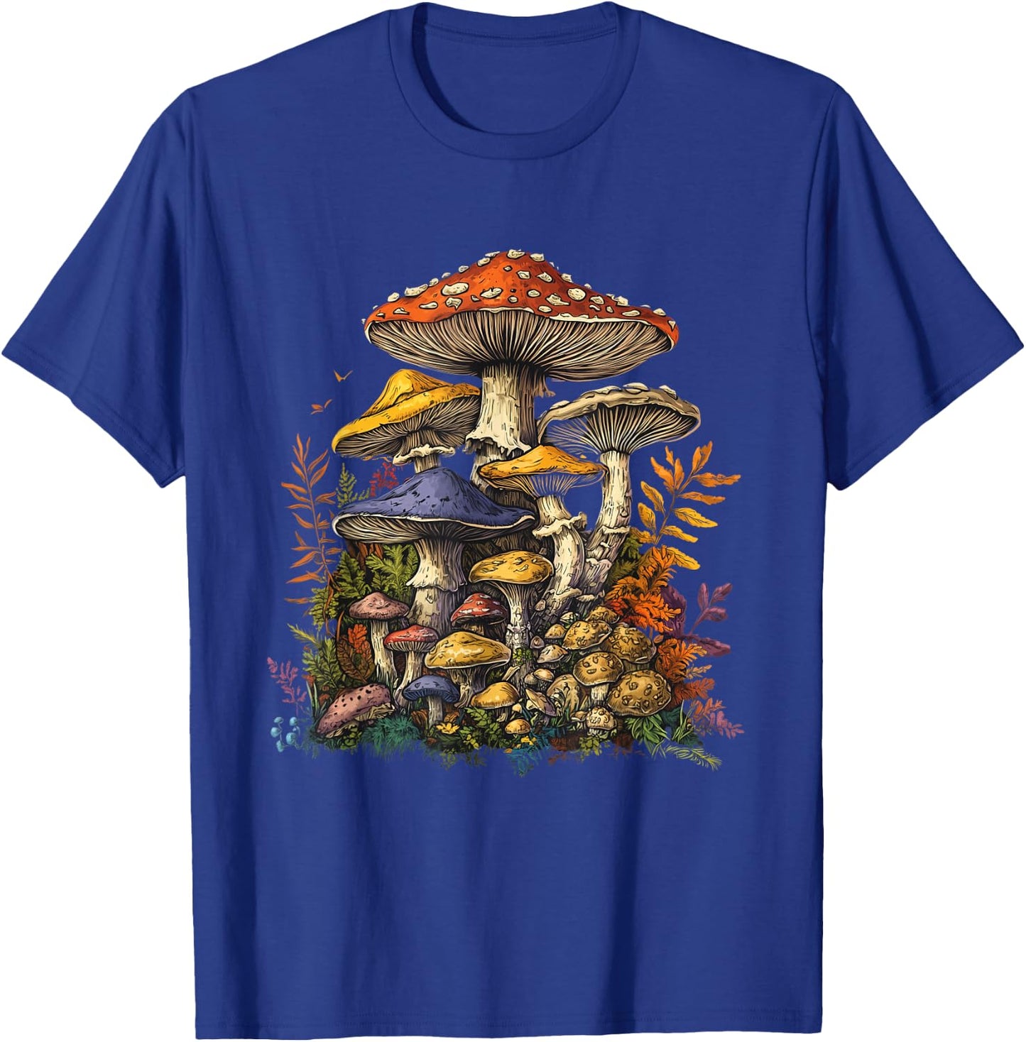 Mushroom Pattern for Mushroom Lovers , Black, S T-Shirt - T-Shirt | Royal