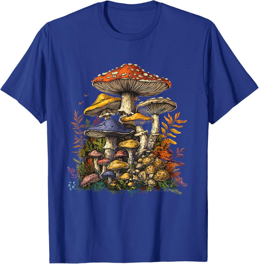 Mushroom Pattern for Mushroom Lovers , Black, S T-Shirt - T-Shirt | Royal