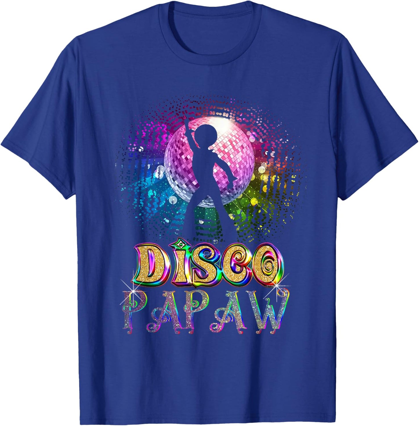 Funny Disco Papaw - Retro 70's Seventies Themed Disco Ball T-Shirt - T-Shirt | Royal
