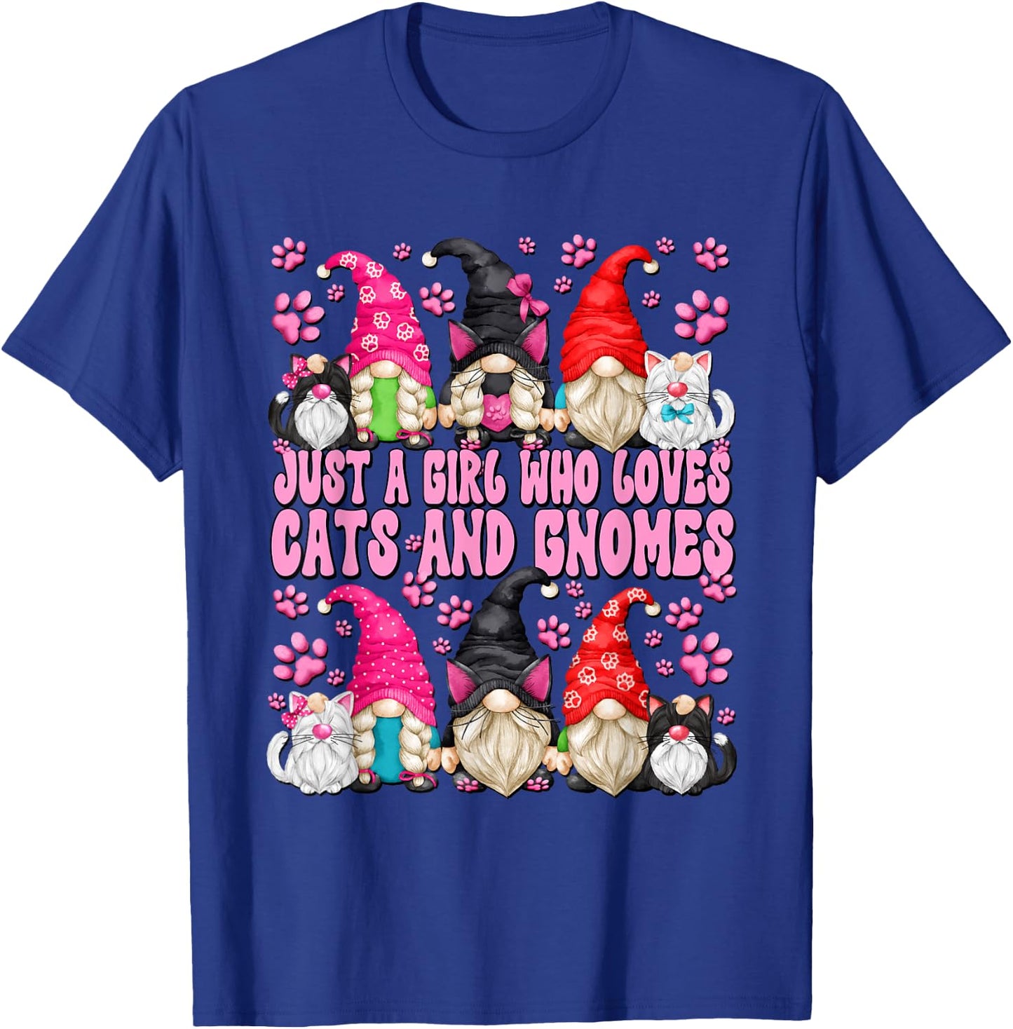 Cat Owner Must Haves For Girls Who Loves Cats And Gnomes T-Shirt - T-Shirt | Royal