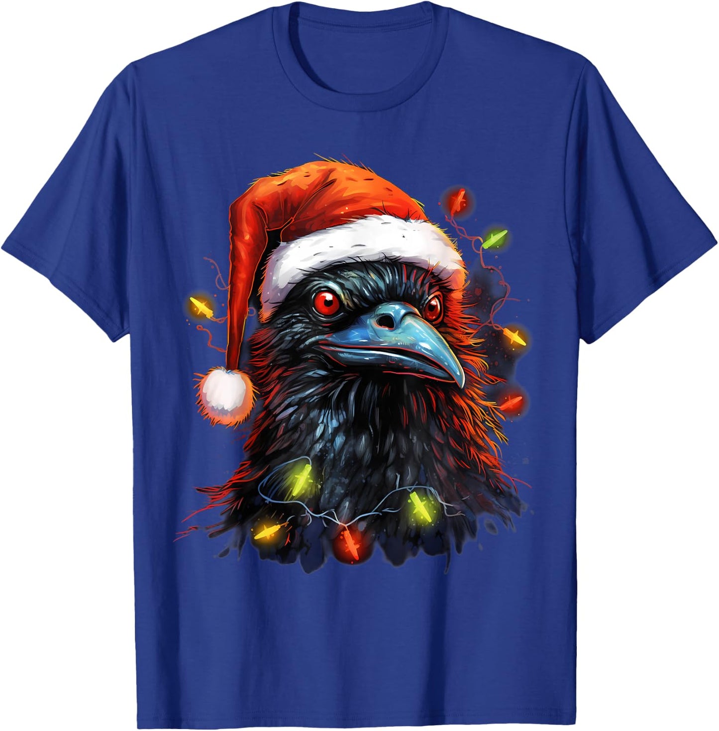 Xmas Raven Tangled Christmas Lights T-Shirt - T-Shirt | Royal