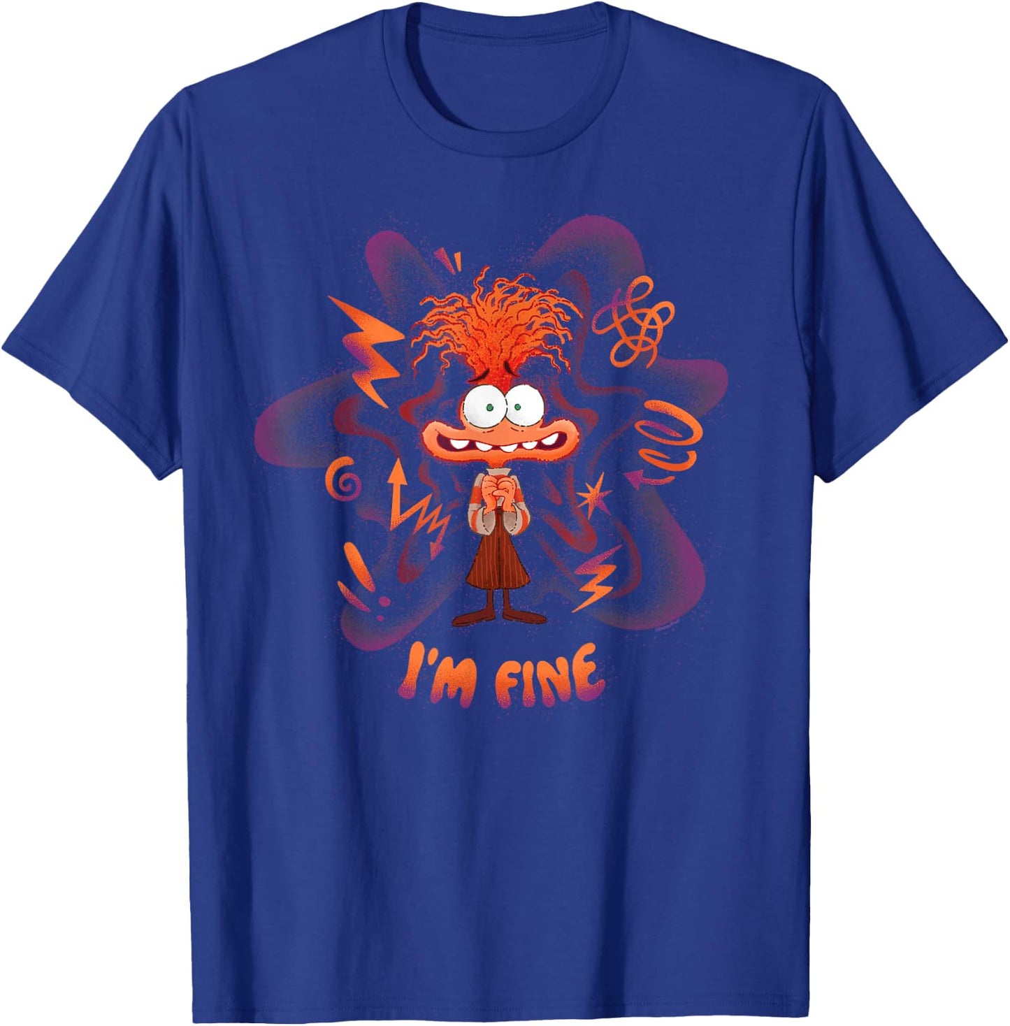 Disney and Pixar's Inside Out 2 Emotions Anxiety I'm Fine , black T-Shirt - T-Shirt | Royal