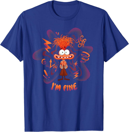 Disney and Pixar's Inside Out 2 Emotions Anxiety I'm Fine , black T-Shirt - T-Shirt | Royal