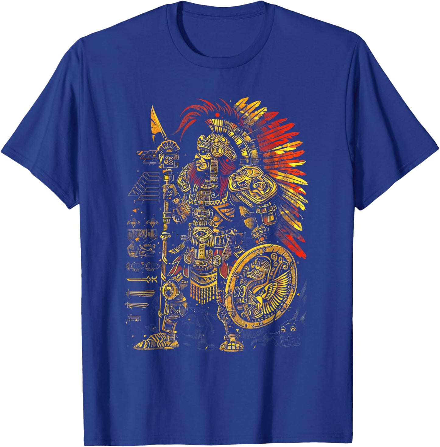 Aztec Powerful Huitzilopochtli Battle Tribal art T-Shirt - T-Shirt | Royal