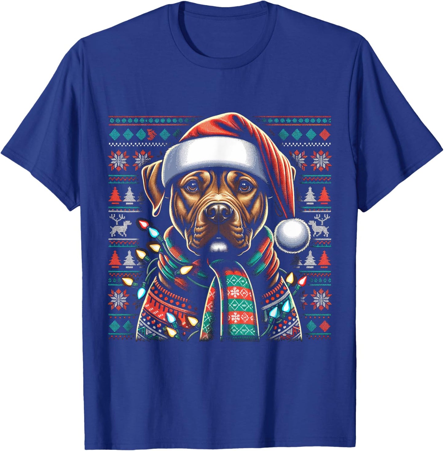 Christmas Pit bull Xmas Pit Bull Mom Dog Lover Santa T-Shirt - T-Shirt | Royal